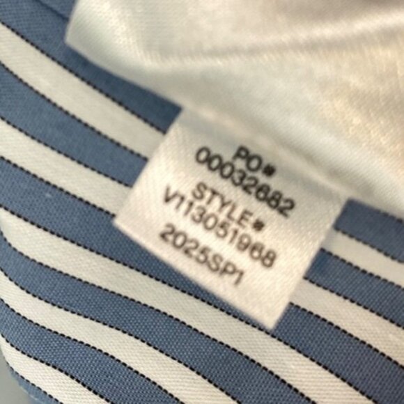 Vince Women's Furrow Stripe Wrap Shirt Dress Blue White Collared Size Small - Picture 9 of 9